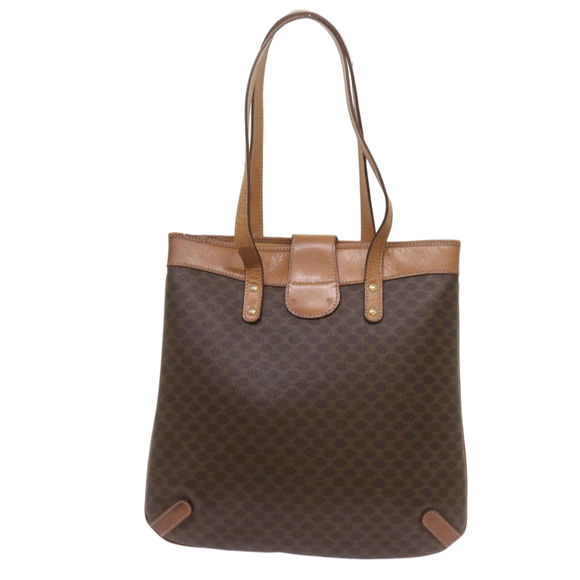 CELINE Macadam Canvas Tote Bag PVC Brown Auth yk11272 - Picture 2 of 16